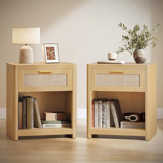 VASAGLE Rattan Nightstand (larger) on Amazon