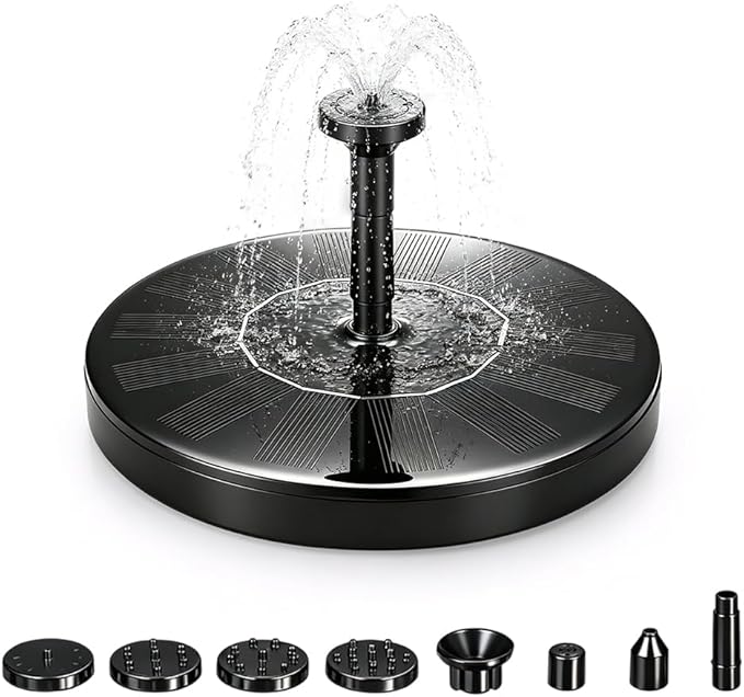 1.4W Floating Solar Bird Bath Fountain Pump, 6 Nozzles