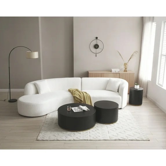 kevinplus 126-Inch Curved Boucle Sectional Sofa