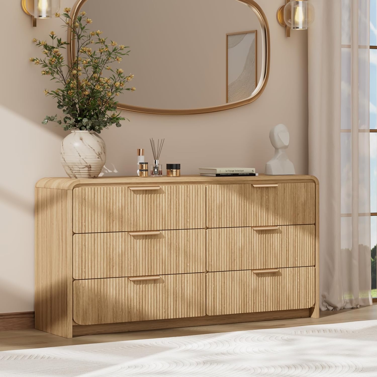 HOTALLOY Fluted 6-Drawer Dresser