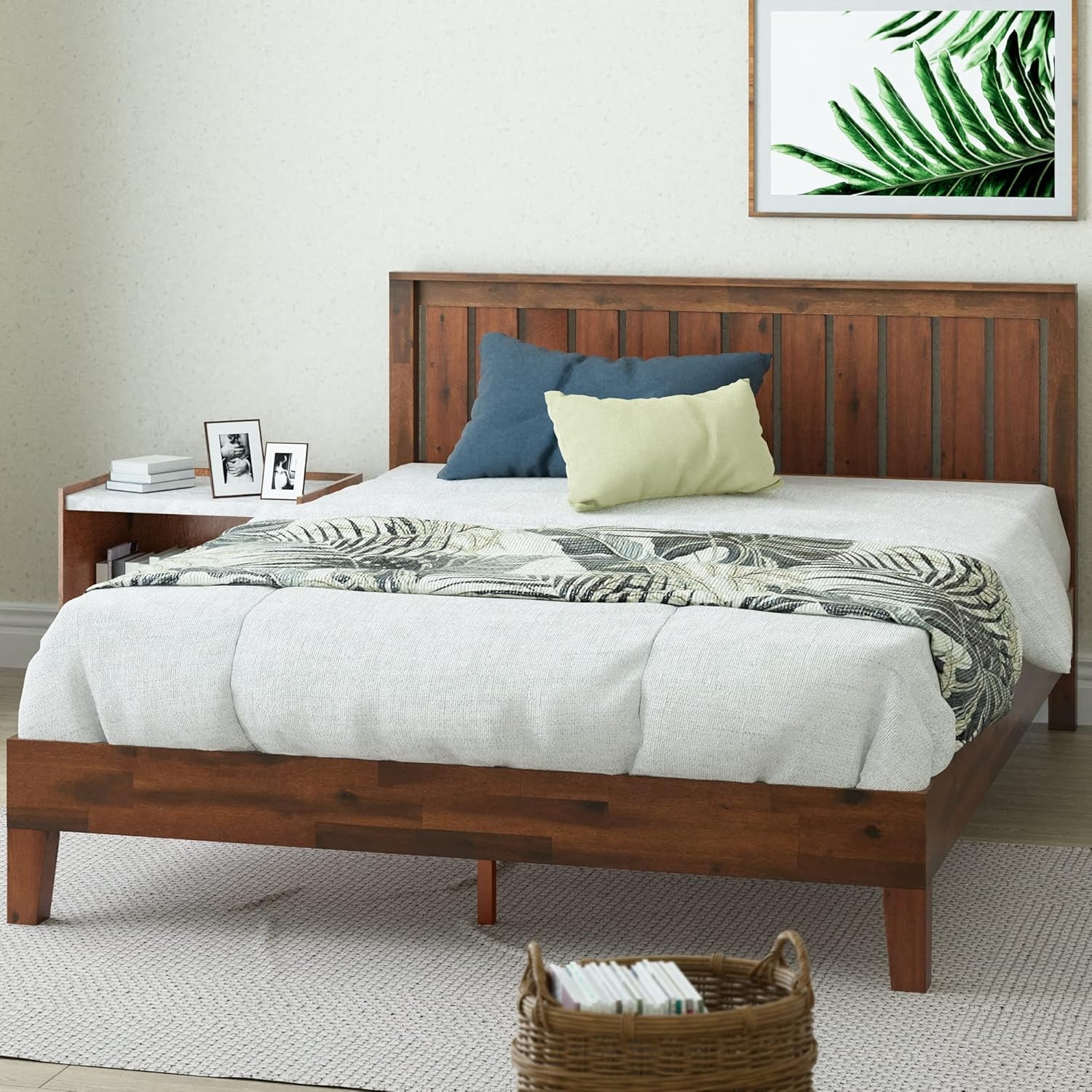 ZINUS Vivek Deluxe Wood Platform Bed with Headboard, Espresso