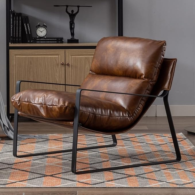 LukeAlon PU Leather Accent Chair