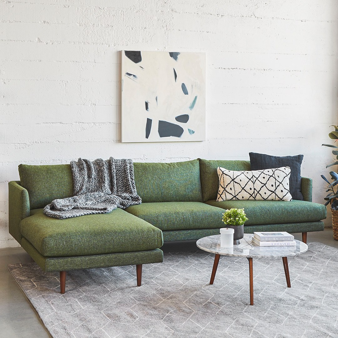 Article Burrard 112" Right Sectional in Forest Green