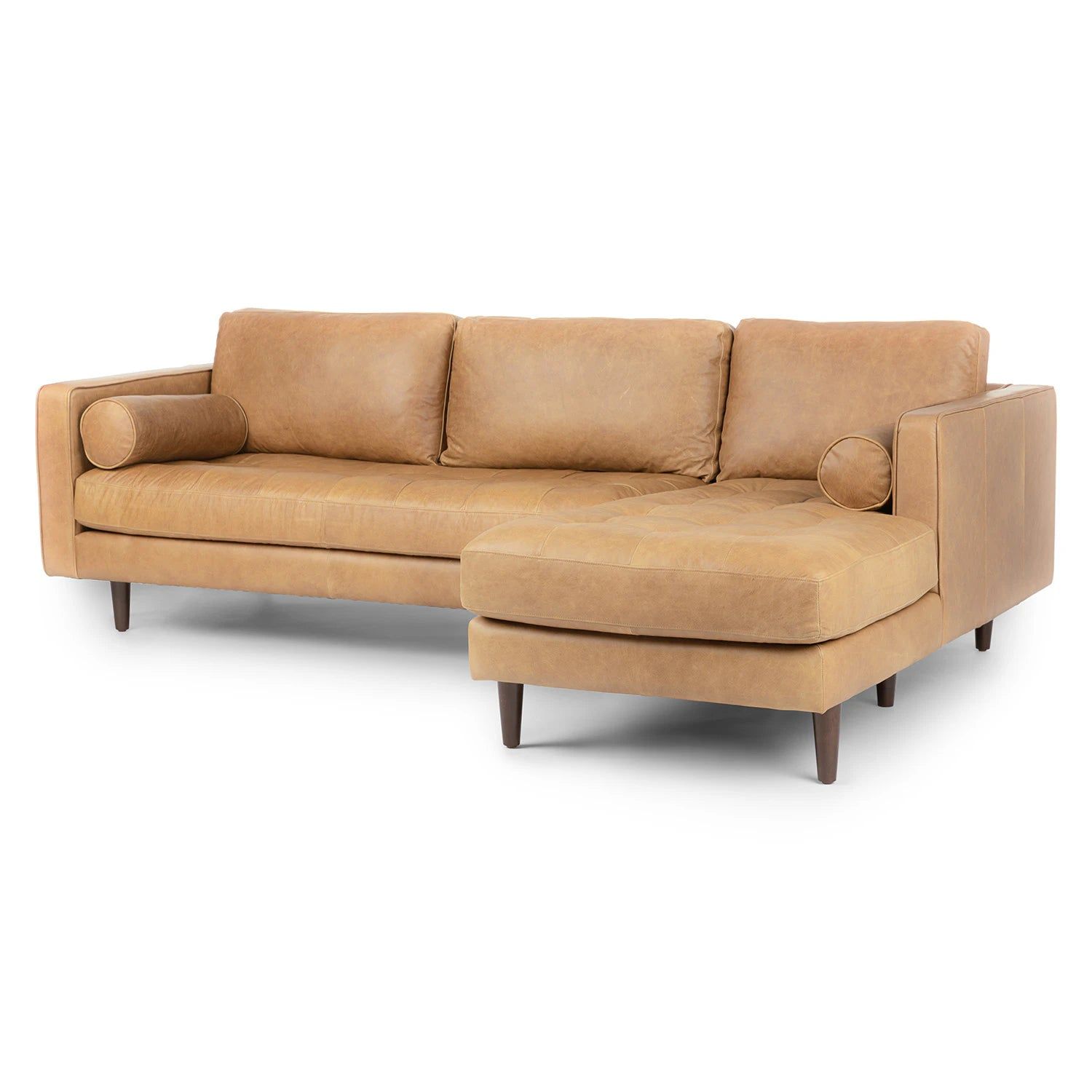 Article Sven Tufted Leather Sofa in Charme Tan