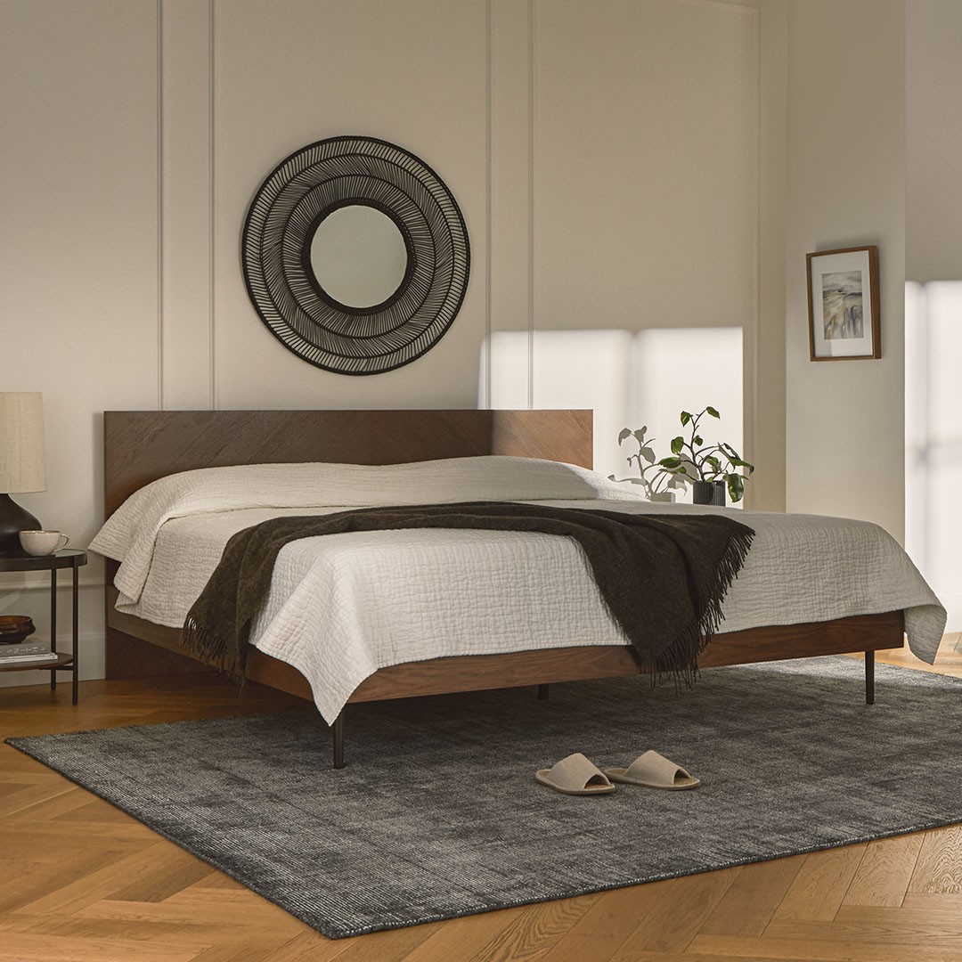 Article Nera Bed Frame Dark Walnut