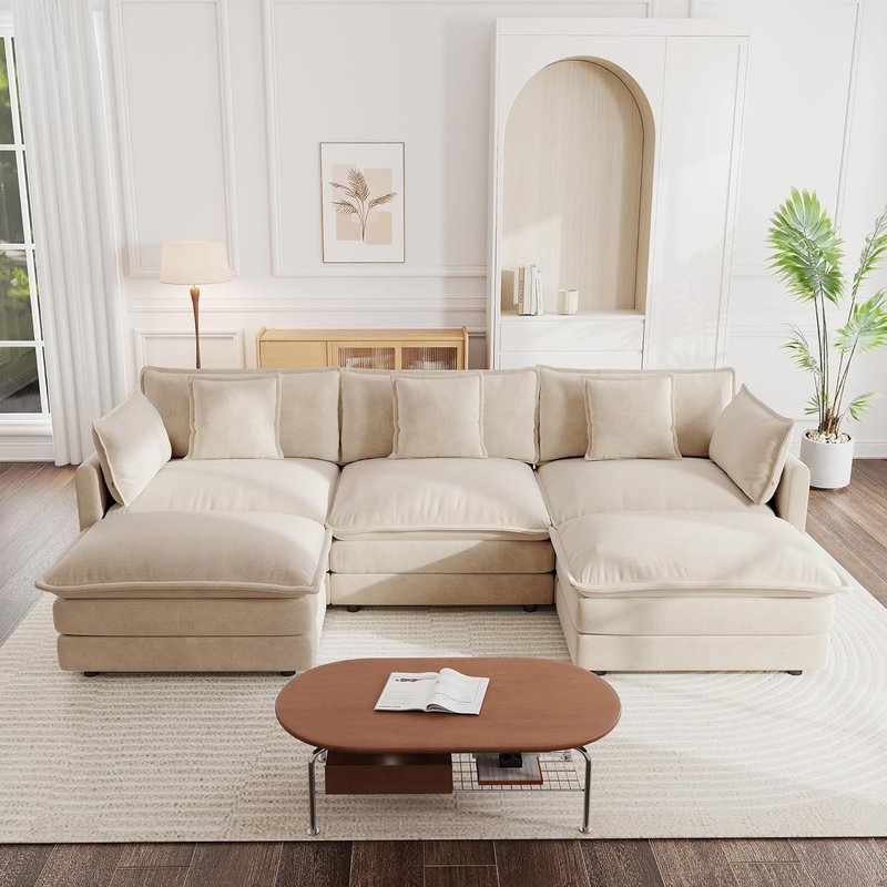 Mikibama 111" U-Shaped Modular Cloud Sectional