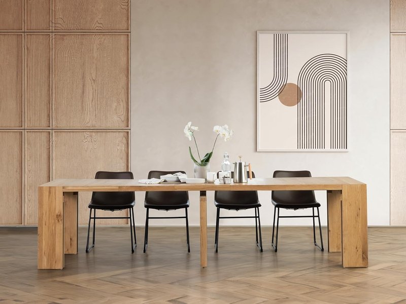 Transformer Table Solid Wood Extendable Dining Table