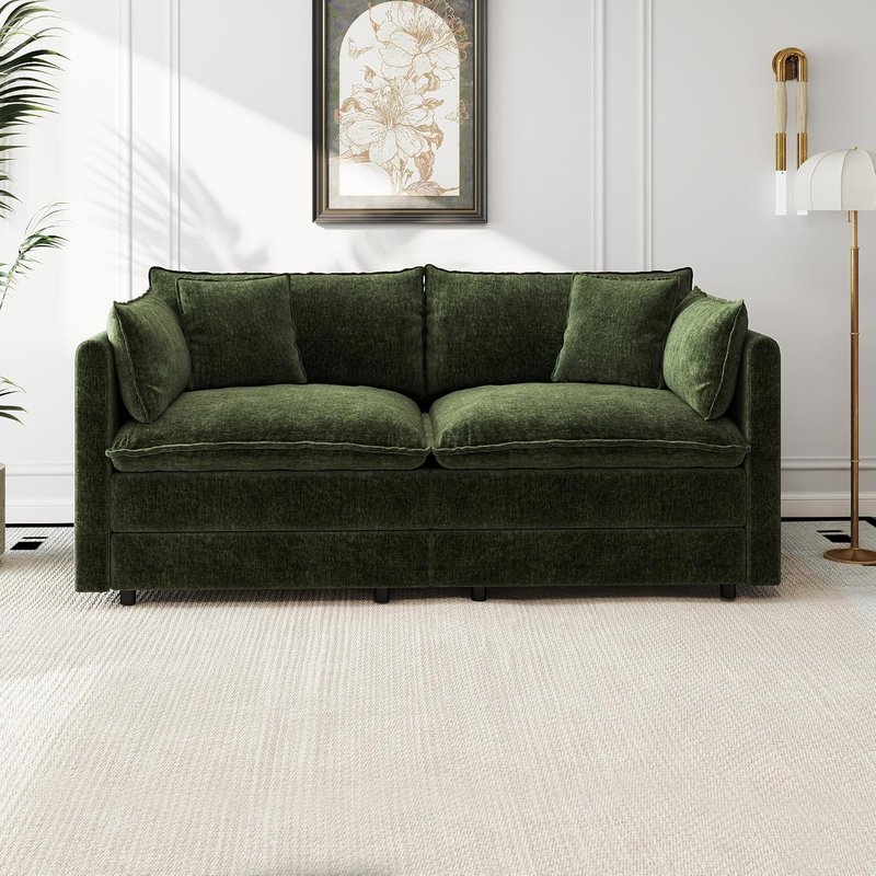 Aoowow 77" Deep Chenille 2-Seater Cloud Sofa