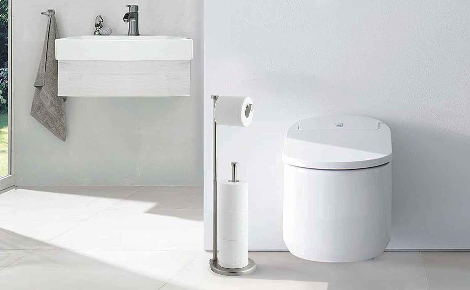 Lifestyle hero for The Best Toilet Paper Storage Stands for Bathrooms on Amazon (2026)