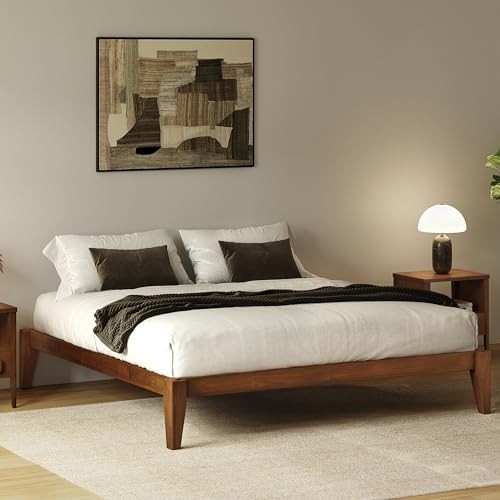 AllForWood Thor Japanese Joinery Bed Frame, Queen, Solid Walnut