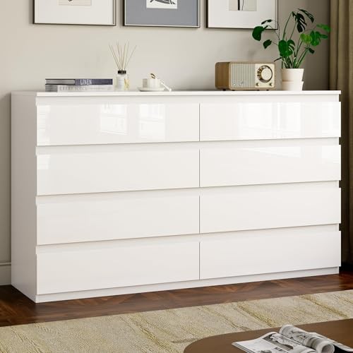 OtterOasis White 8-Drawer Dresser (55")