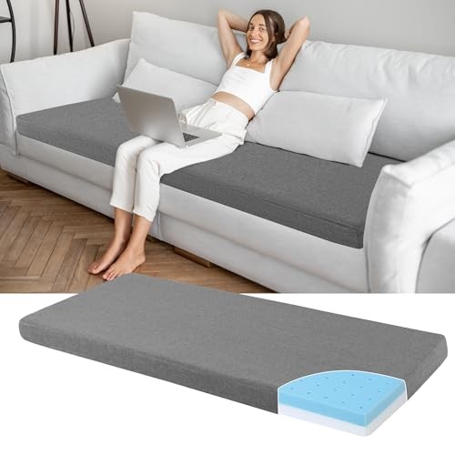 HOMBYS 3-Inch Memory Foam Sofa Topper Pad, 71 x 27.5 in