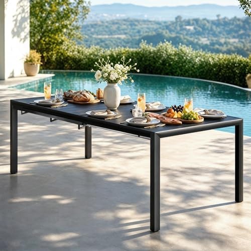 bigget Extendable Patio Dining Table for 8, 78.8" Rectangular