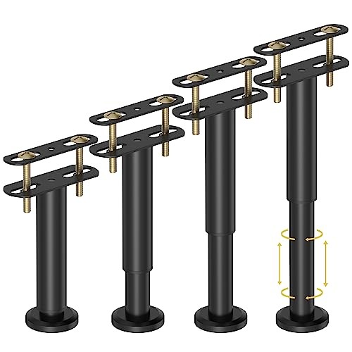 Adjustable Height Bed Support Legs, 4-Pack