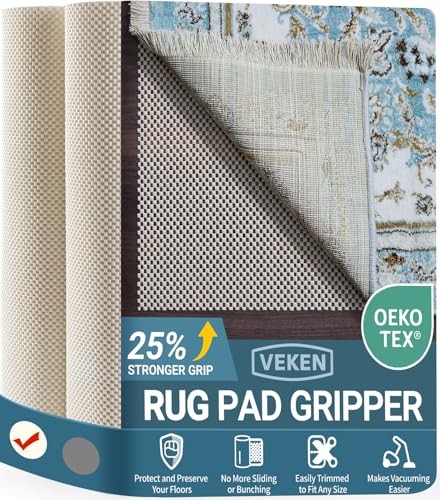 Veken Non-Slip Rug Pad Gripper, 8 x 10 ft