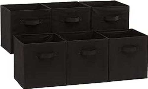 Amazon Basics Collapsible Fabric Storage Bins, 6-Pack
