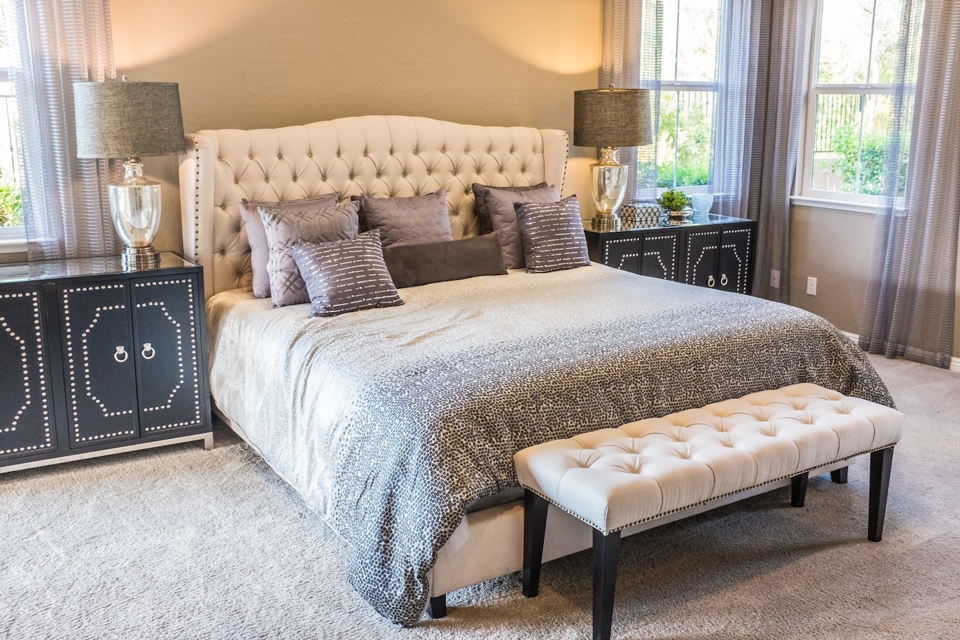 Organic mattress in a bright minimal bedroom