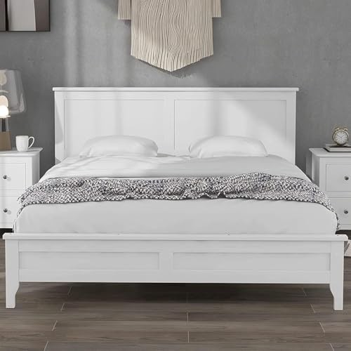 Harper and Bright Designs Farmhouse Solid Wood Queen Platform Bed