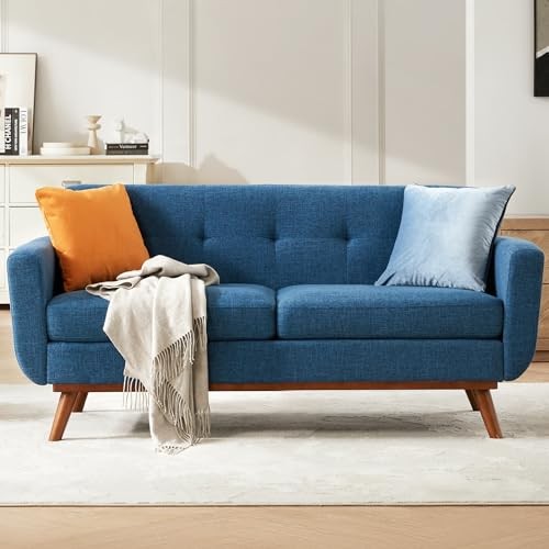 Kingfun 65.2" Mid-Century Button-Tufted Loveseat Sofa