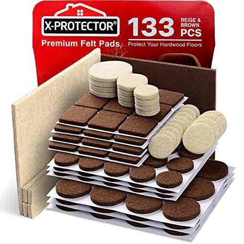 X-PROTECTOR Felt Furniture Pads, 133 Pieces