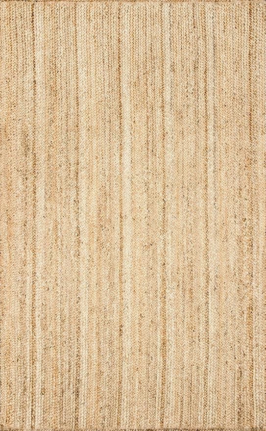 nuLOOM Rigo hand woven braided jute area rug in natural