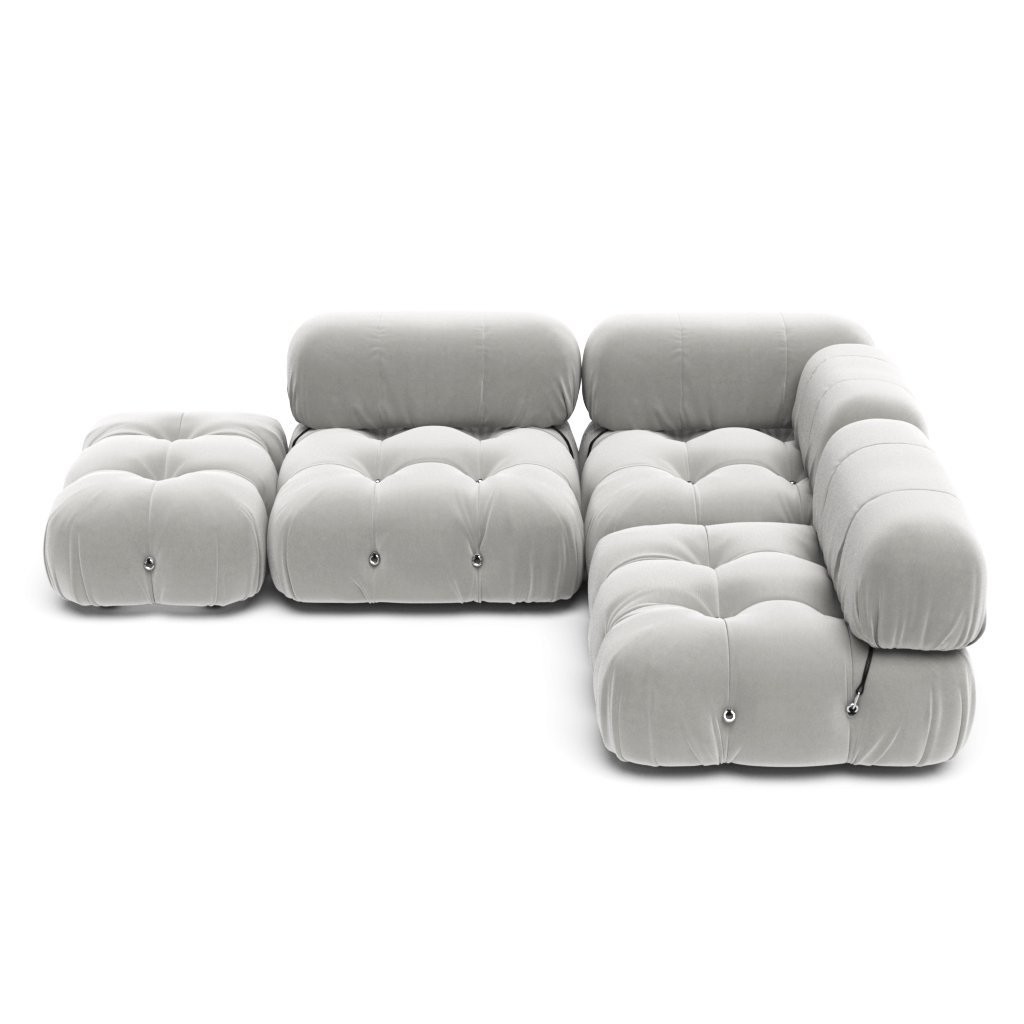 Eternity Modern Camaleonda modular sofa in light grey velvet