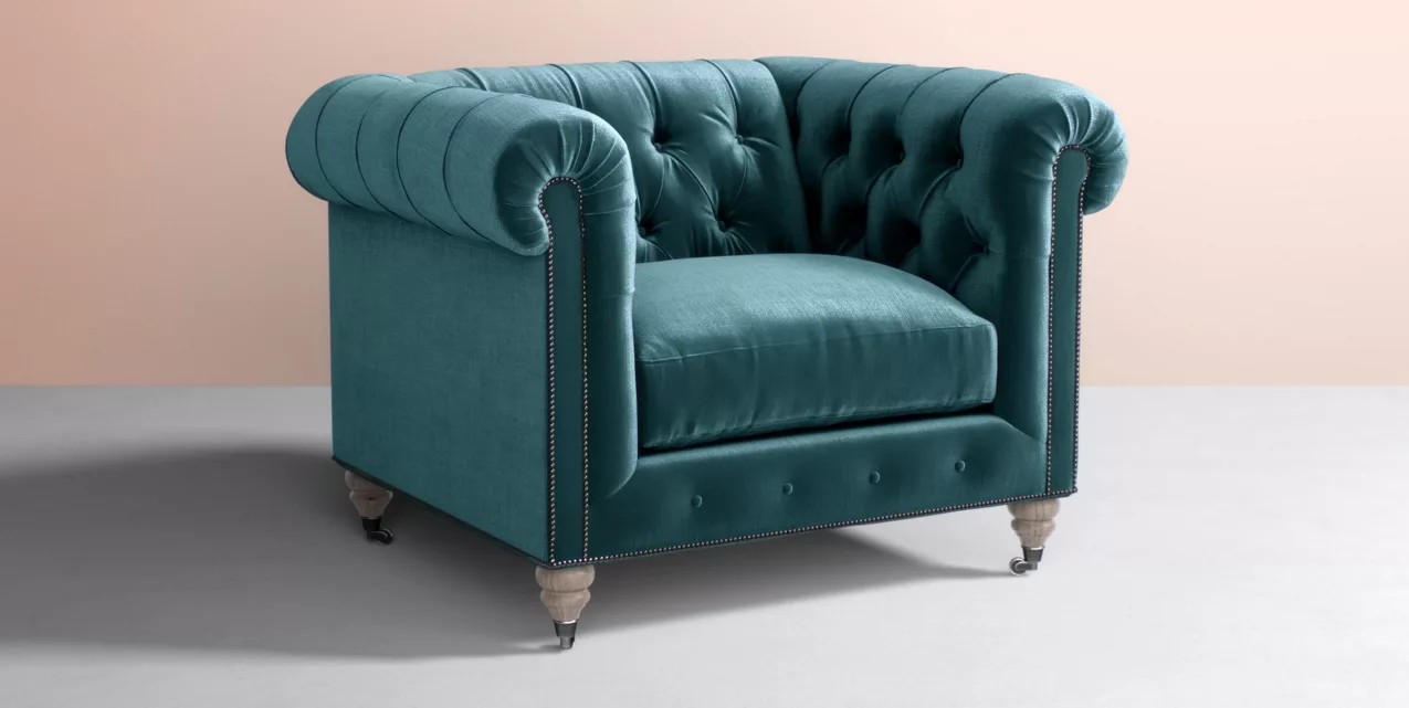 Anthropologie Lyre Chesterfield Chair