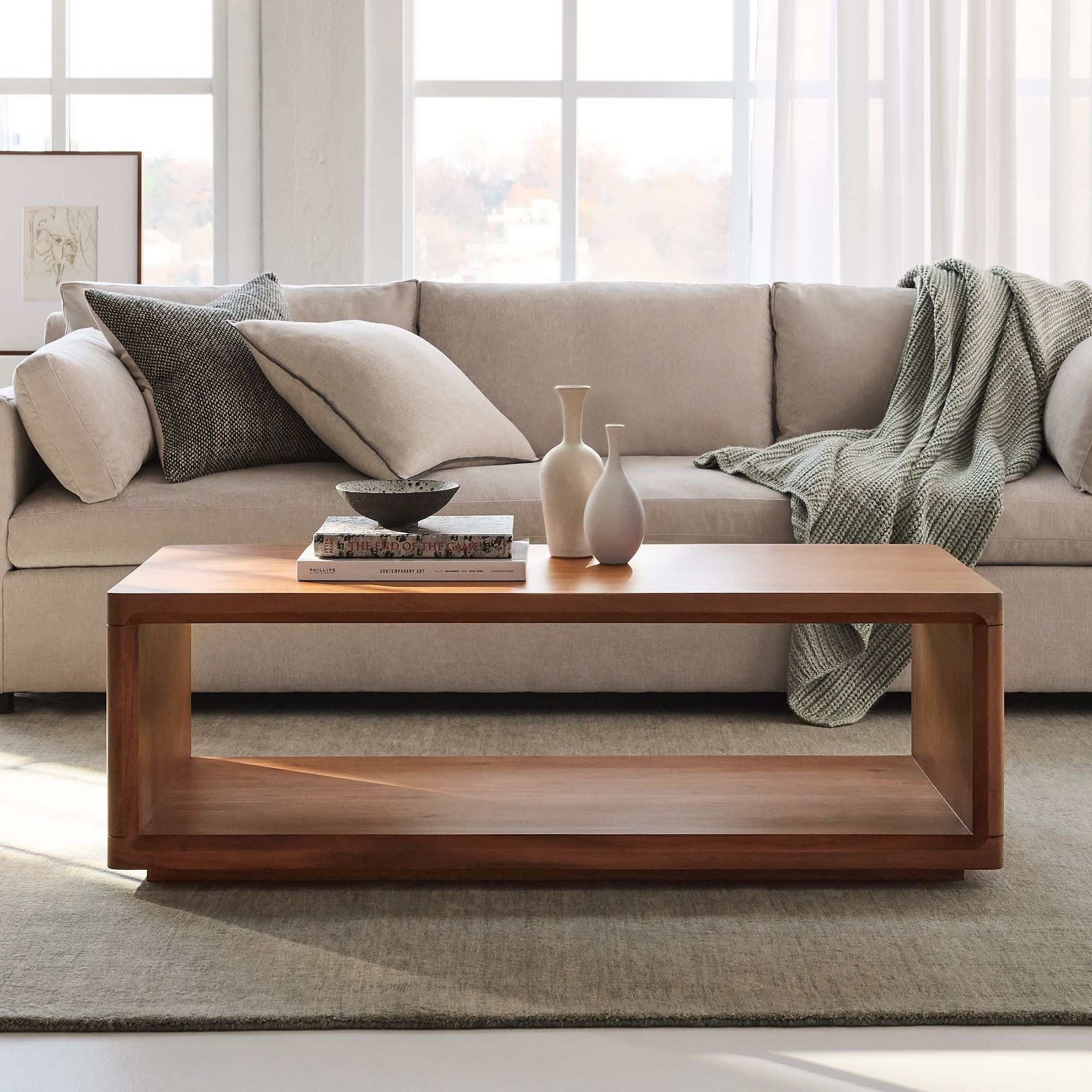 West Elm Calla Coffee Table in solid mango wood