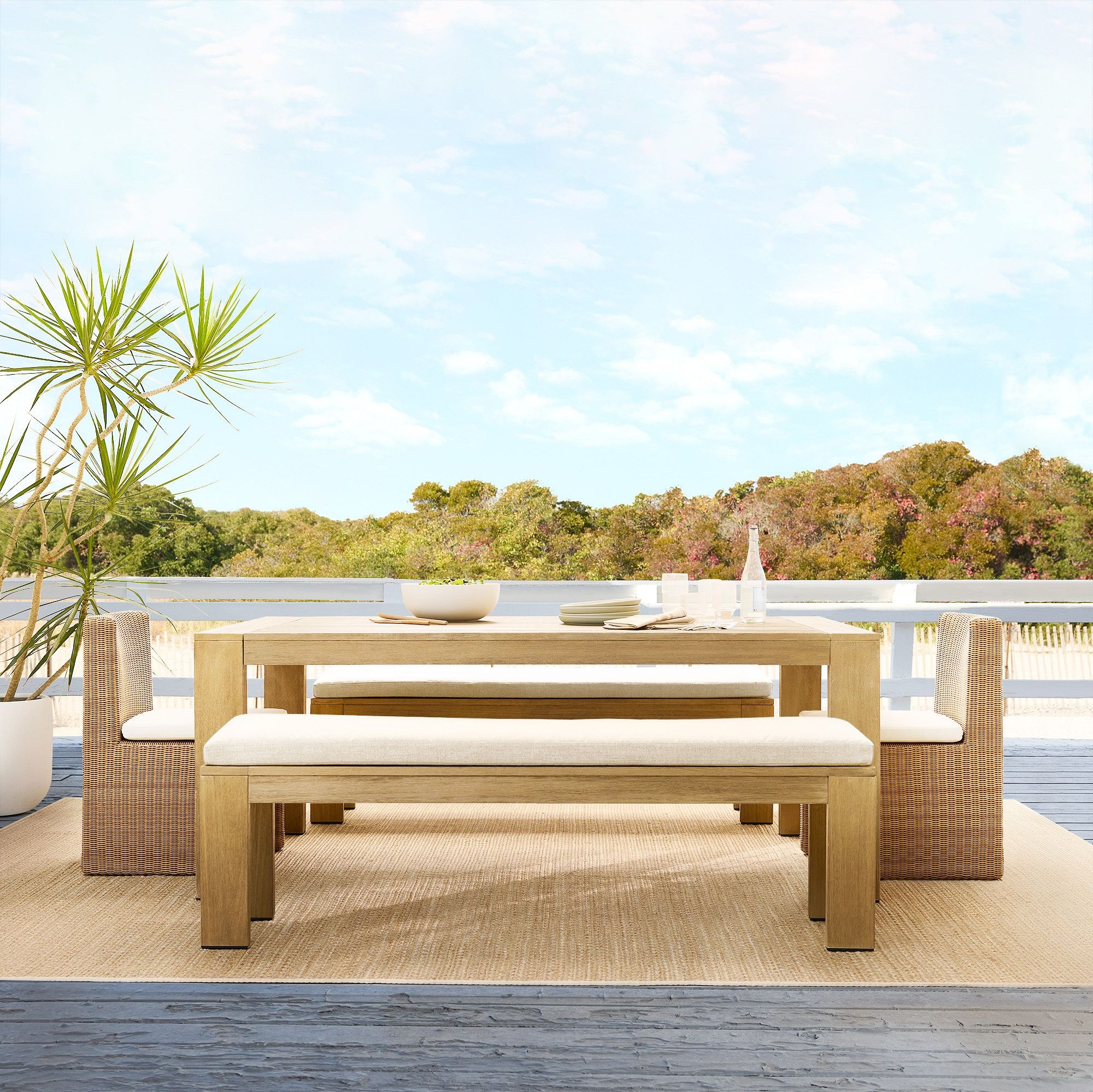 West Elm Telluride Outdoor Extendable Dining Table extended